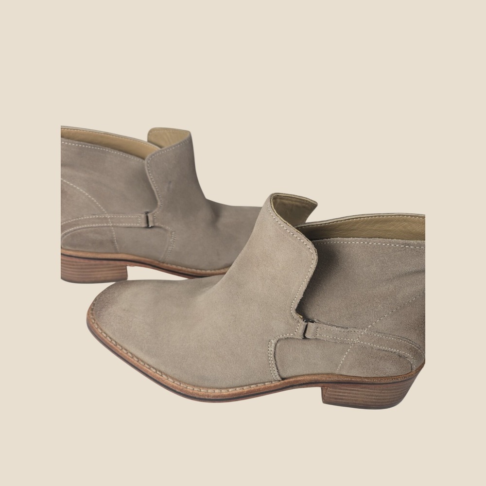 Diba True Casp Ian 9.5 Distressed Suede Cowgirl Ankle Booties Boots Women's
